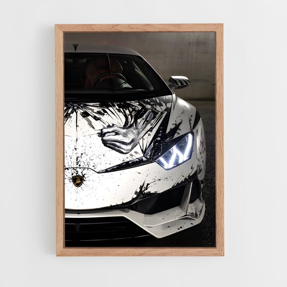Poster Huracan Noir et Blanc – affiche Lamborghini (vue 4)